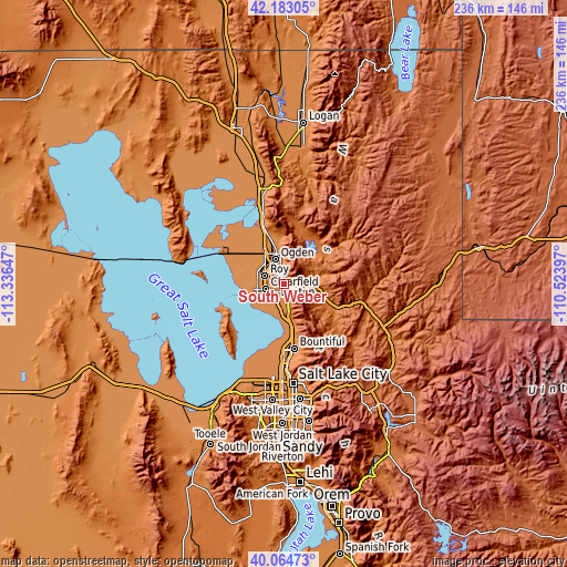 Topographic map of South Weber