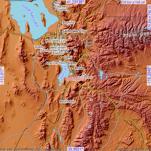 Topographic map of Springville