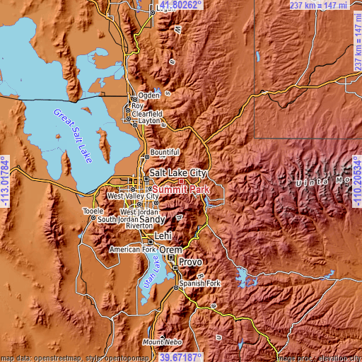 Topographic map of Summit Park