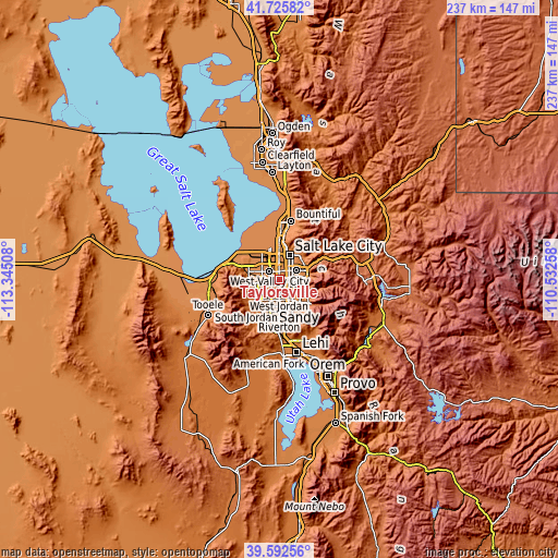 Topographic map of Taylorsville