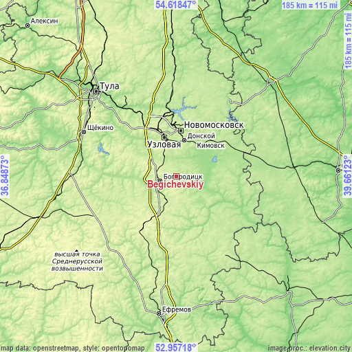 Topographic map of Begichevskiy