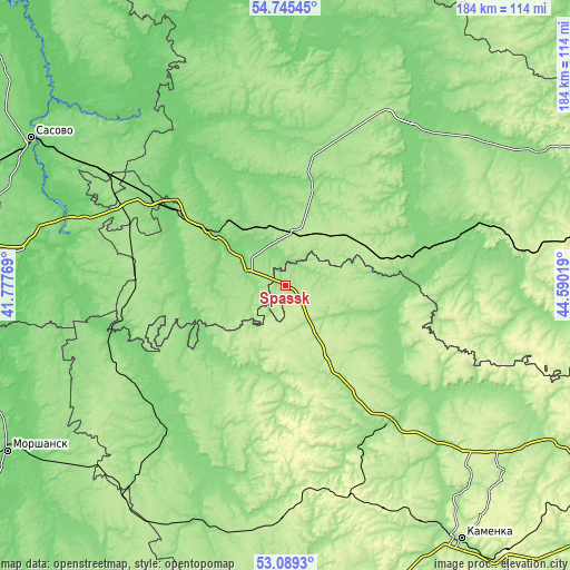 Topographic map of Spassk