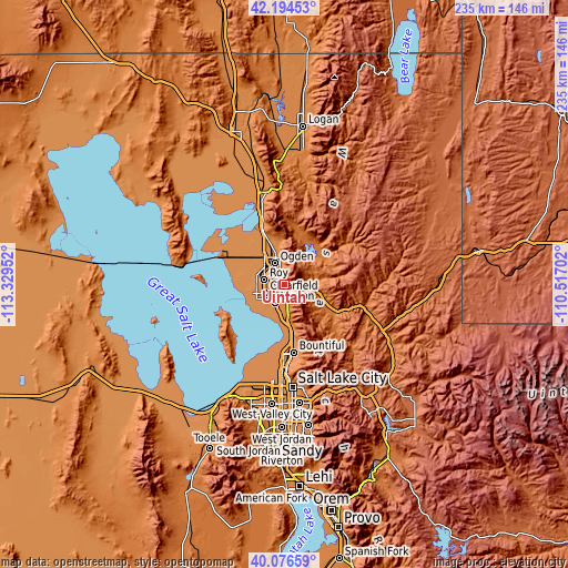 Topographic map of Uintah