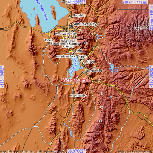 Topographic map of West Mountain