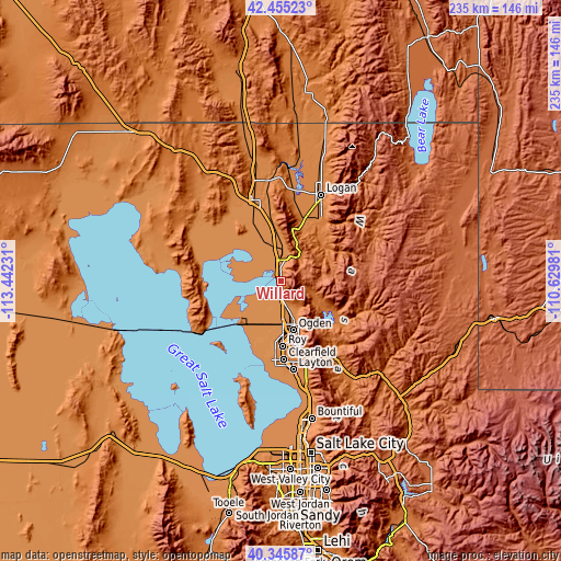 Topographic map of Willard