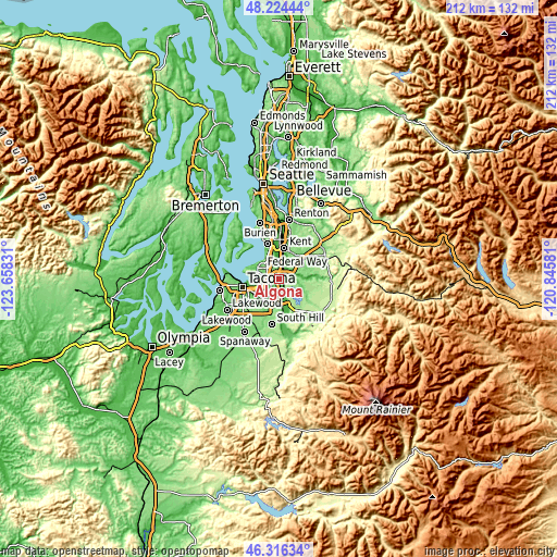 Topographic map of Algona