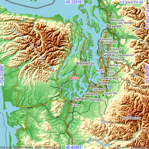 Topographic map of Allyn