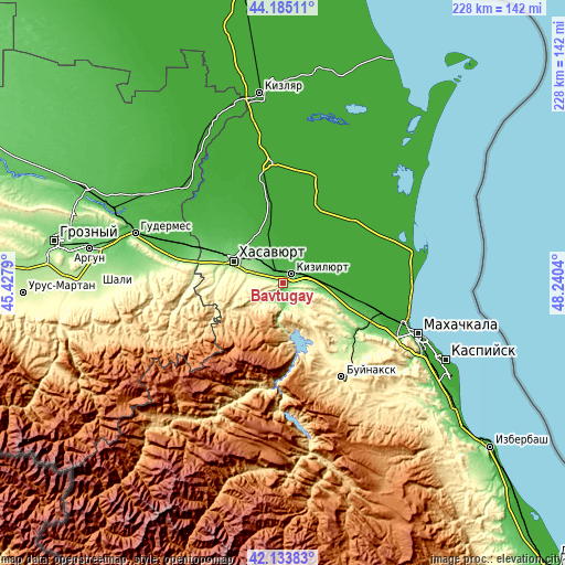 Topographic map of Bavtugay