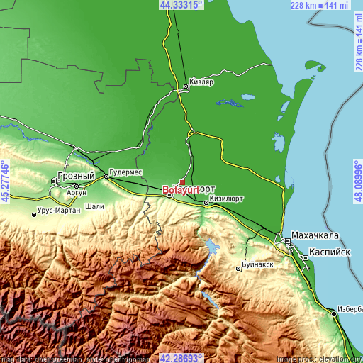 Topographic map of Botayurt