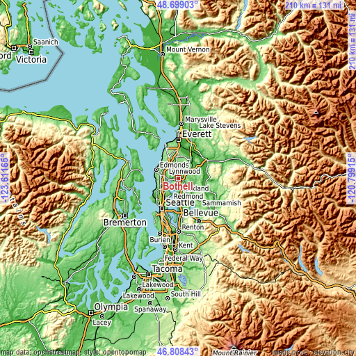 Topographic map of Bothell