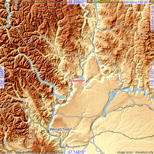 Topographic map of Brewster