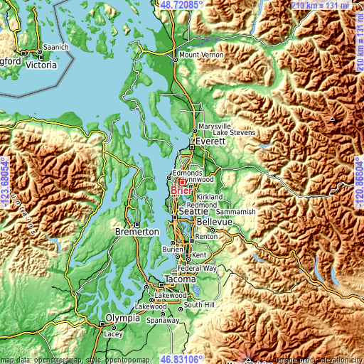 Topographic map of Brier