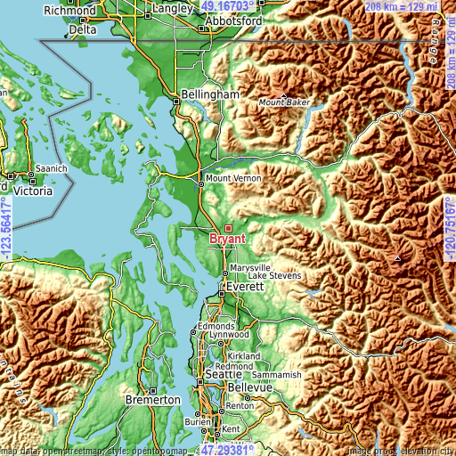 Topographic map of Bryant