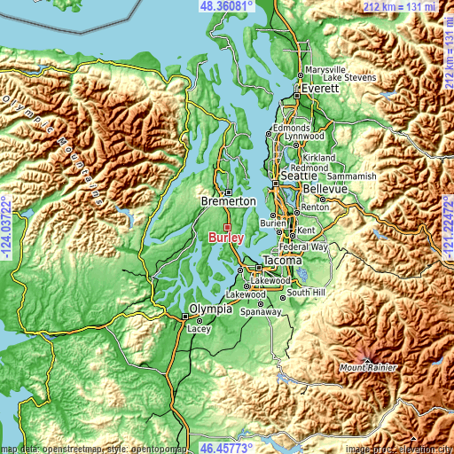 Topographic map of Burley