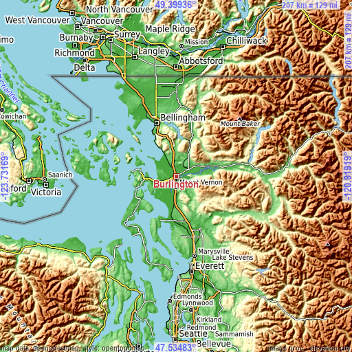 Topographic map of Burlington