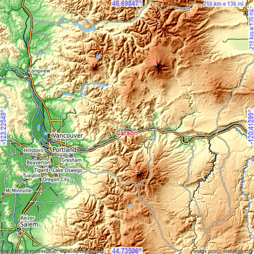 Topographic map of Carson