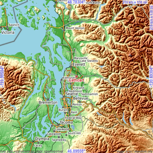 Topographic map of Cathcart