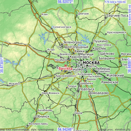 Topographic map of Barvikha