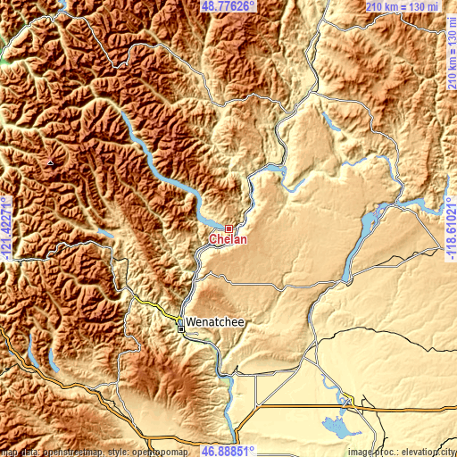 Topographic map of Chelan