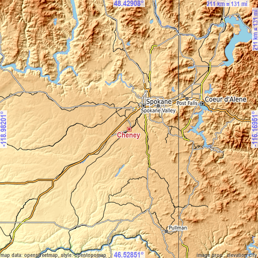 Topographic map of Cheney