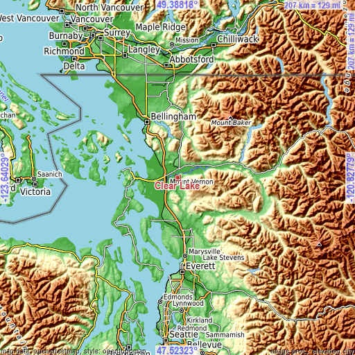 Topographic map of Clear Lake