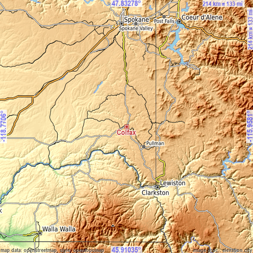 Topographic map of Colfax