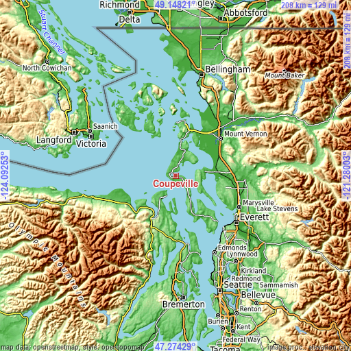 Topographic map of Coupeville