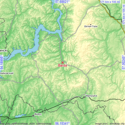 Topographic map of Barda