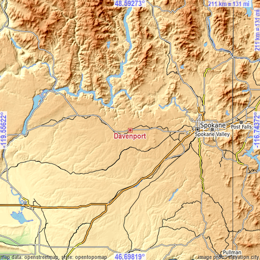 Topographic map of Davenport