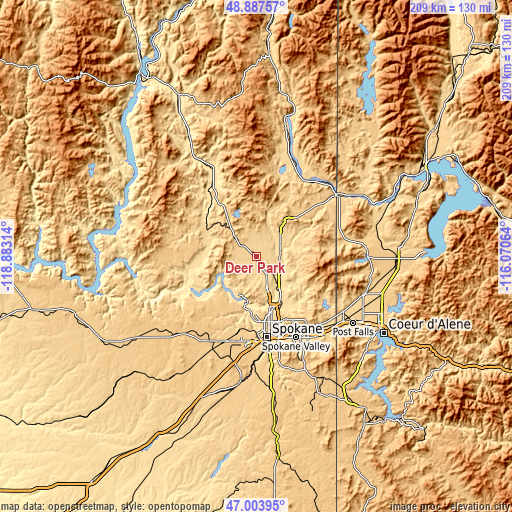 Topographic map of Deer Park