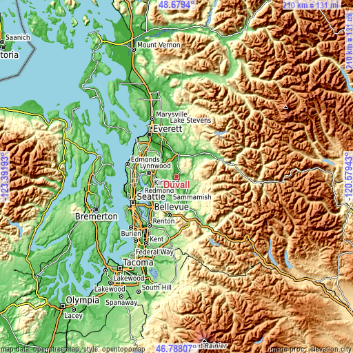 Topographic map of Duvall