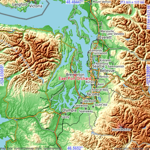 Topographic map of East Port Orchard