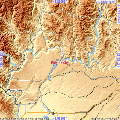 Topographic map of Electric City