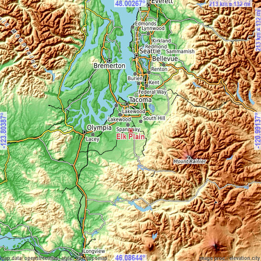 Topographic map of Elk Plain