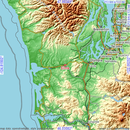 Topographic map of Elma