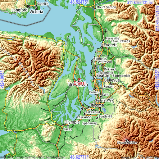 Topographic map of Enetai