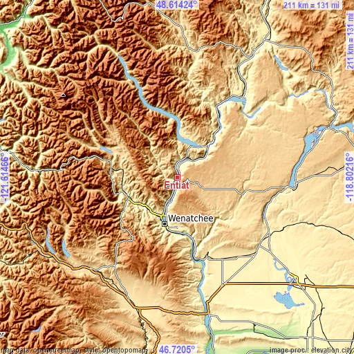 Topographic map of Entiat