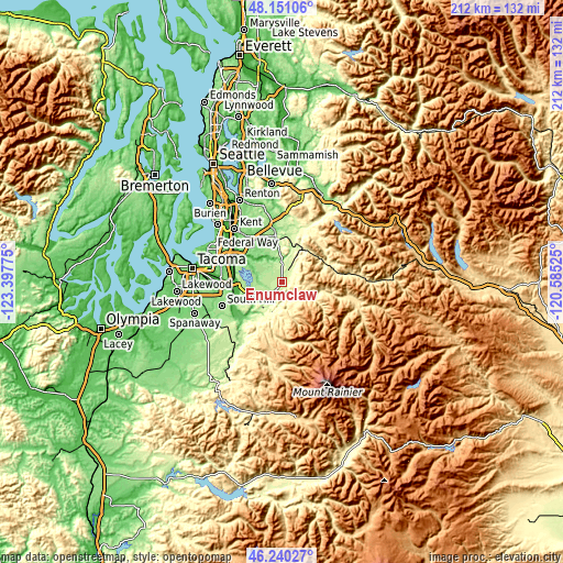 Topographic map of Enumclaw