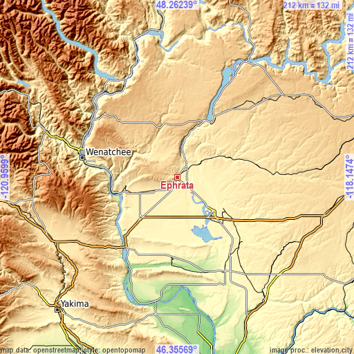 Topographic map of Ephrata