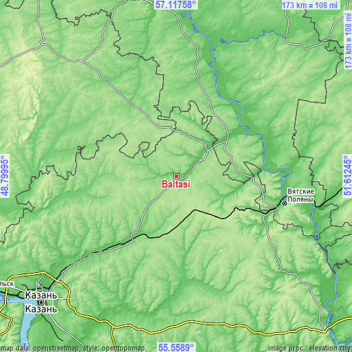 Topographic map of Baltasi