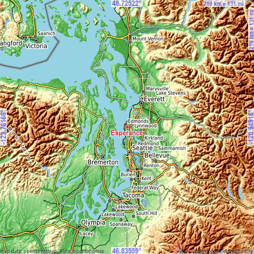 Topographic map of Esperance