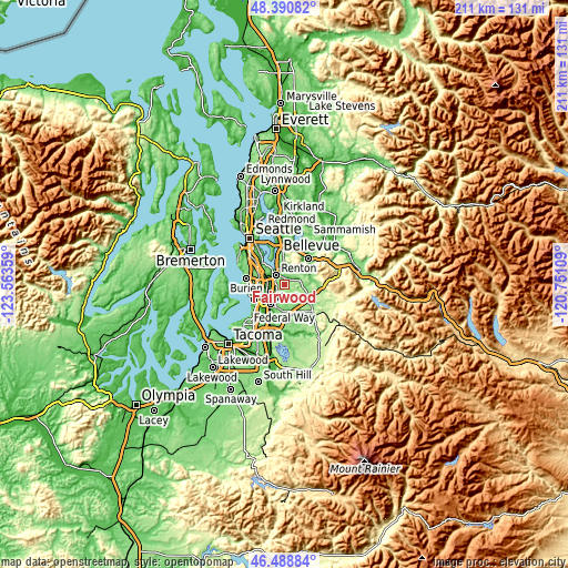 Topographic map of Fairwood