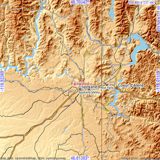 Topographic map of Fairwood