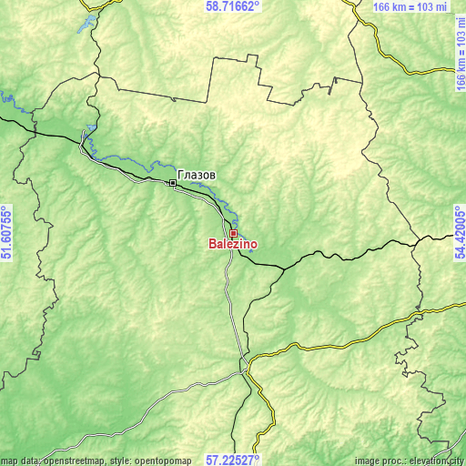 Topographic map of Balezino