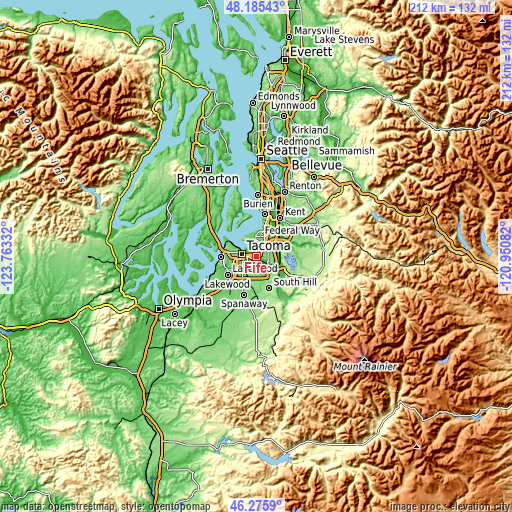 Topographic map of Fife