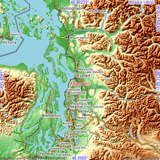 Topographic map of Fobes Hill