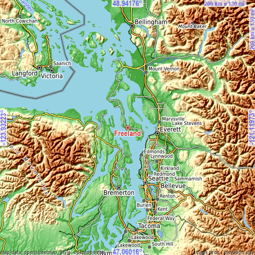 Topographic map of Freeland