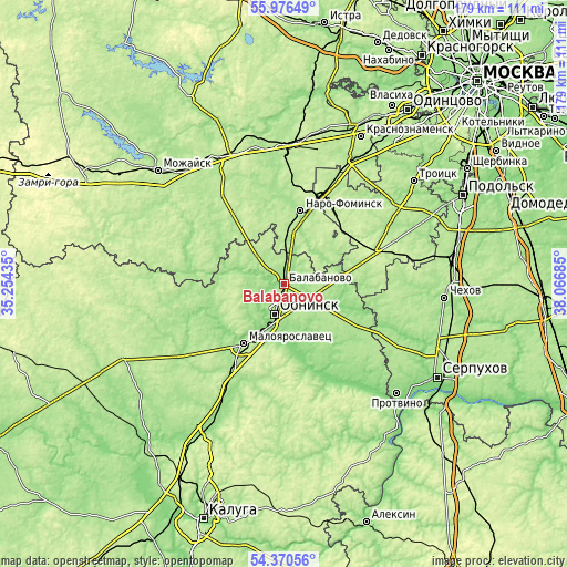 Topographic map of Balabanovo