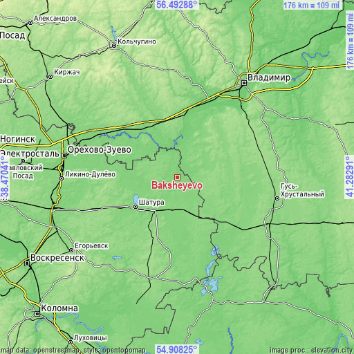 Topographic map of Baksheyevo