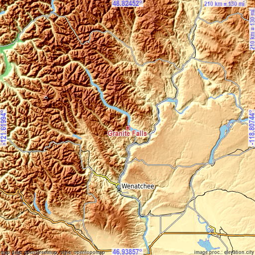 Topographic map of Granite Falls